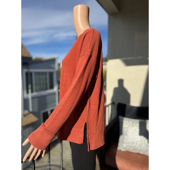 Time and Tru Pullover Sweater Womens Size M Relaxed Fit Orange Dolman NWT - Picture 2 of 6